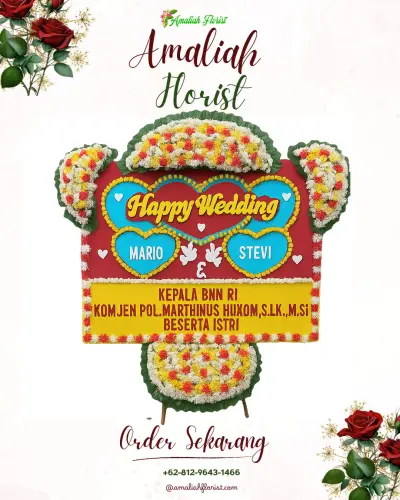 Karangan Papan Bunga Pernikahan di Lumpang